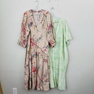 H&M Sheer Flowy V Neck Maxi Dresses Bundle Of 2 Women’s Size XXL